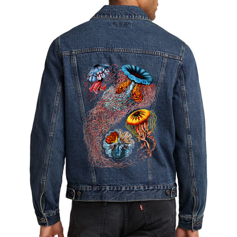 Under The Ocean Marine Jellyfish Men Denim Jacket by Hoang95 | Artistshot