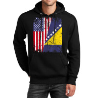 Bosnian Herzegovinian Roots  Half American Flag Bosnia Flag T Shirt Unisex Hoodie | Artistshot