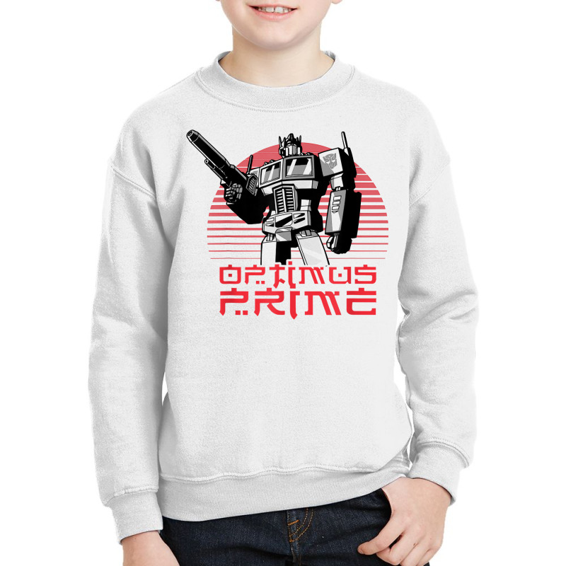 Transformers Optimus Prime Lined Sunset Portrait T Shirt Youth Sweatshirt by cheesebroughbrensen | Artistshot