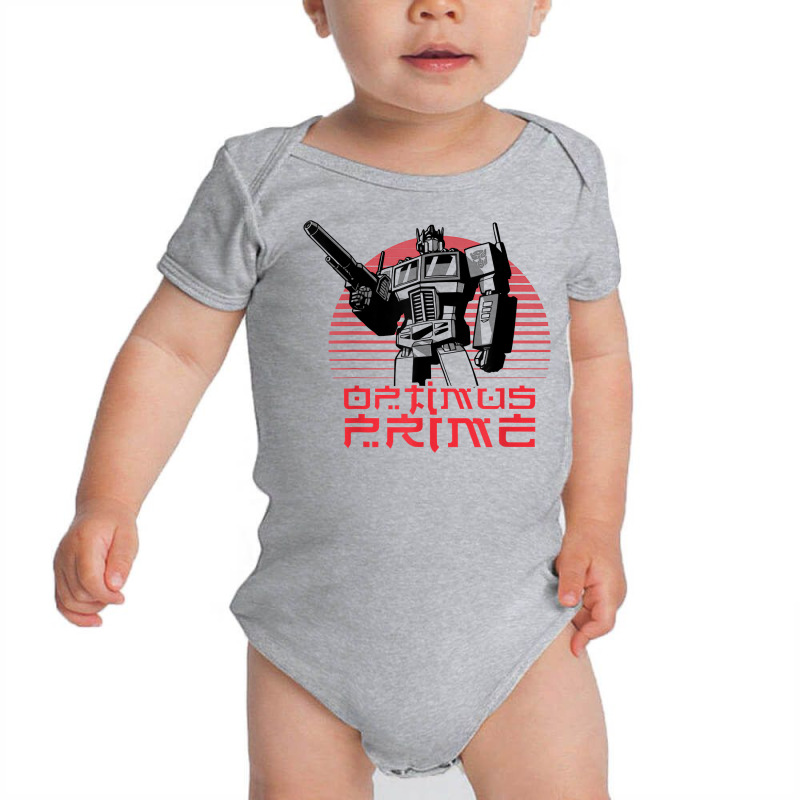 Transformers Optimus Prime Lined Sunset Portrait T Shirt Baby Bodysuit by cheesebroughbrensen | Artistshot