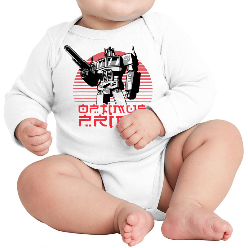 Transformers Optimus Prime Lined Sunset Portrait T Shirt Long Sleeve Baby Bodysuit by cheesebroughbrensen | Artistshot