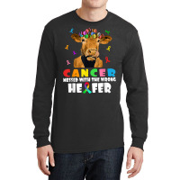 Cancer Messed With The Wrong Heifer Cow Lover Fight Cancer T Shirt Long Sleeve Shirts | Artistshot