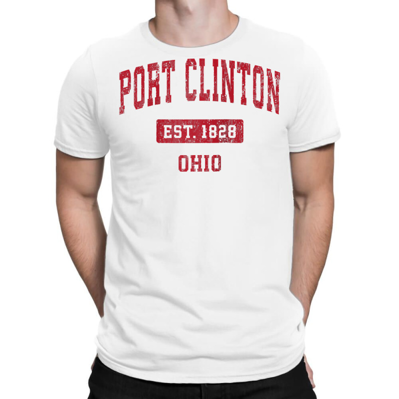 Port Clinton Ohio Oh Vintage Sports Design Red Design Raglan Baseball T-shirt | Artistshot