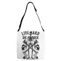 Live Hard Die Harder Adjustable Strap Totes | Artistshot