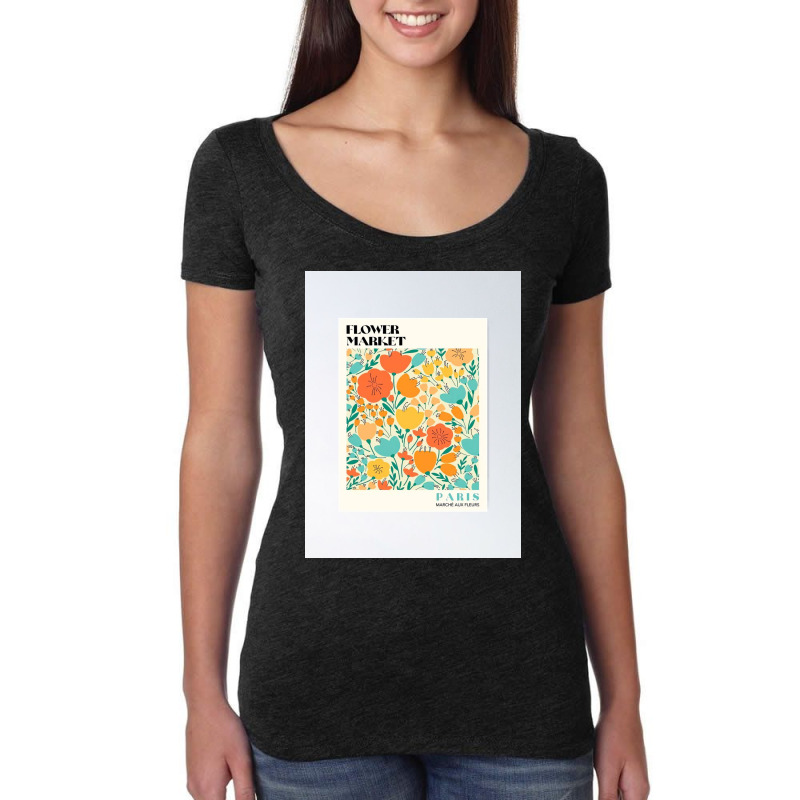 Astrid Wilson Flower Market  Paris Women's Triblend Scoop T-shirt by emcraneyc | Artistshot