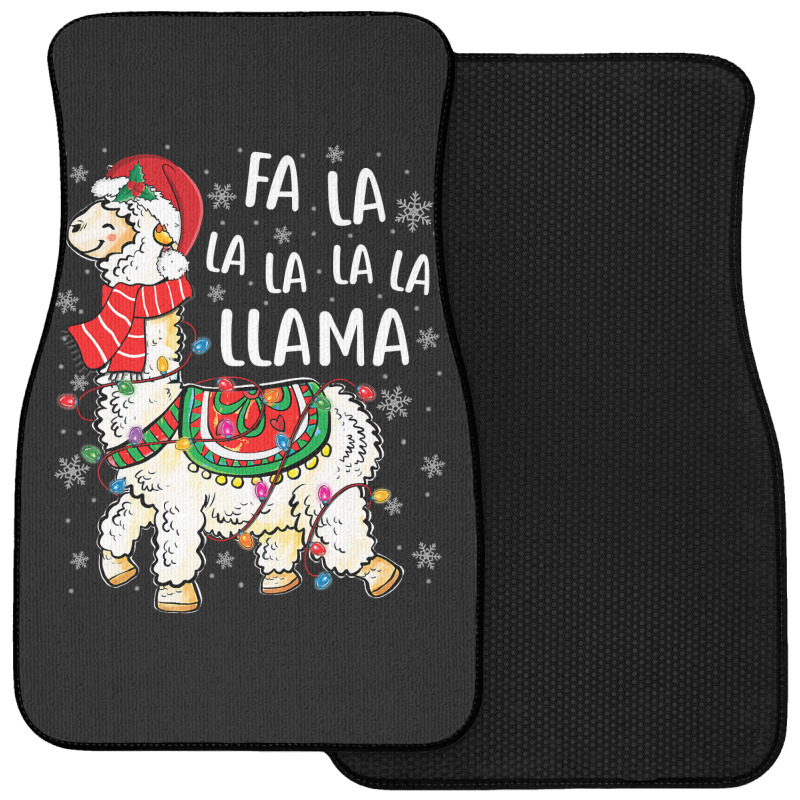 Fa La La Llama Christmas Funny Christmas Llama Xmas Lights 147 Front Car Mat | Artistshot