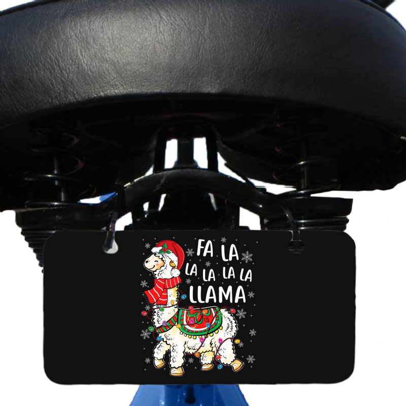 Fa La La Llama Christmas Funny Christmas Llama Xmas Lights 147 Bicycle License Plate | Artistshot