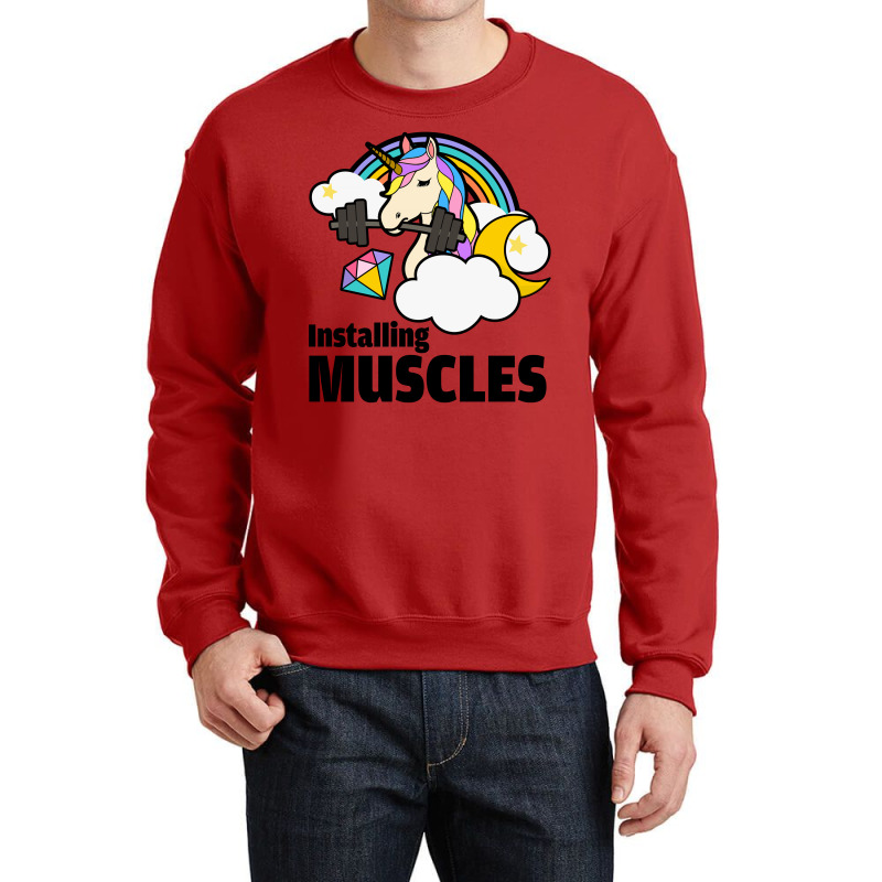 Installing Muscles For Light Crewneck Sweatshirt by autlu2024 | Artistshot