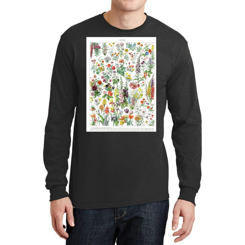 Flower Market Vintage Annual  Print Botanical Long Sleeve Shirts by brianpresley51 | Artistshot