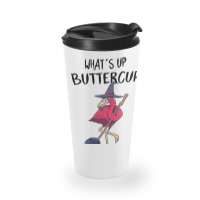 Flamingo Tropical Whats Up Buttercup You Just Flipped My Witch Switch  Travel Mug | Artistshot