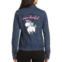 Type Onederful Shirt Type 1 Diabetes Awareness Unicorn Tee Ladies Denim Jacket | Artistshot