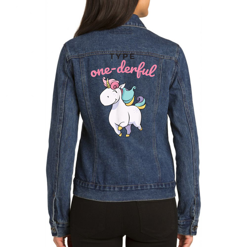 Type Onederful Shirt Type 1 Diabetes Awareness Unicorn Tee Ladies Denim Jacket by cheesebroughbrensen | Artistshot