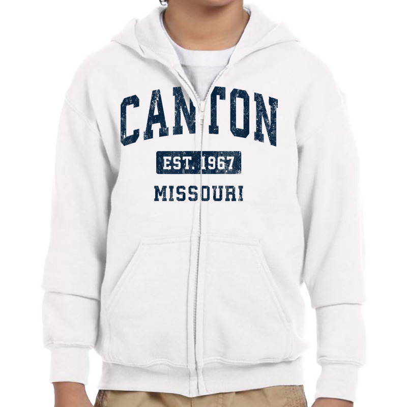 Canton Missouri Mo Vintage Athletic Sports Design T Shirt Youth Zipper Hoodie | Artistshot