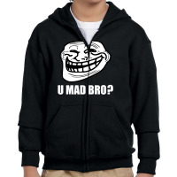 Funny Troll Face U Mad Youth Zipper Hoodie | Artistshot