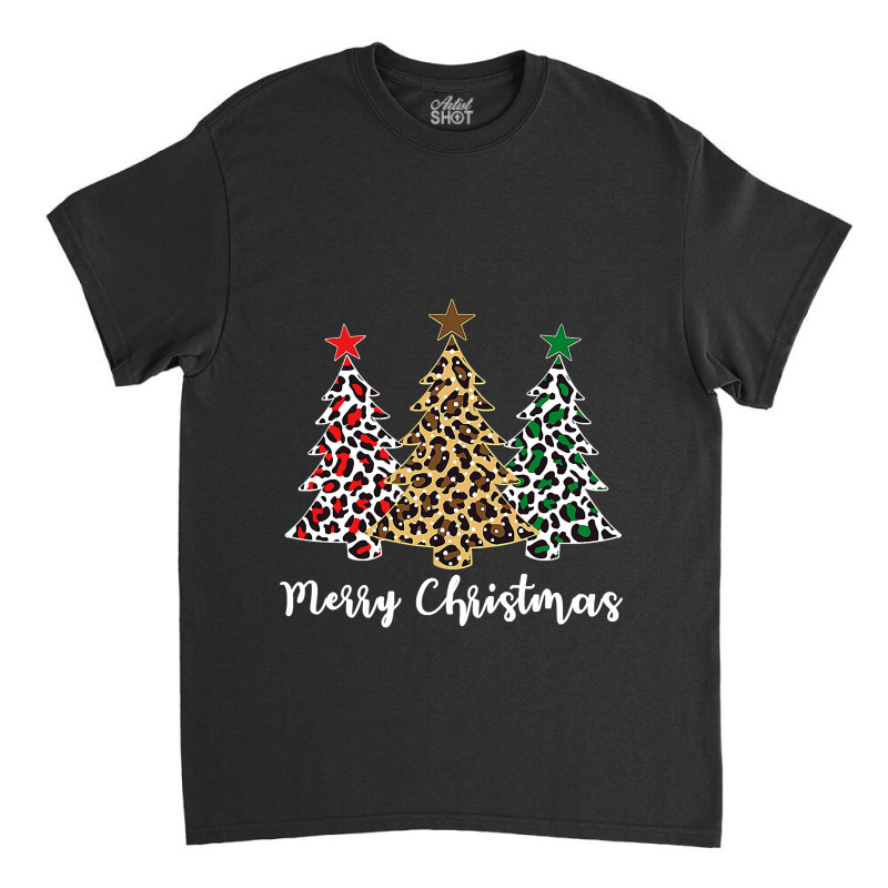 Funny Christmas Tree Leopard Cheetah Print Merry Christmas T Shirt Classic T-shirt by Denise_Riemenschneider | Artistshot