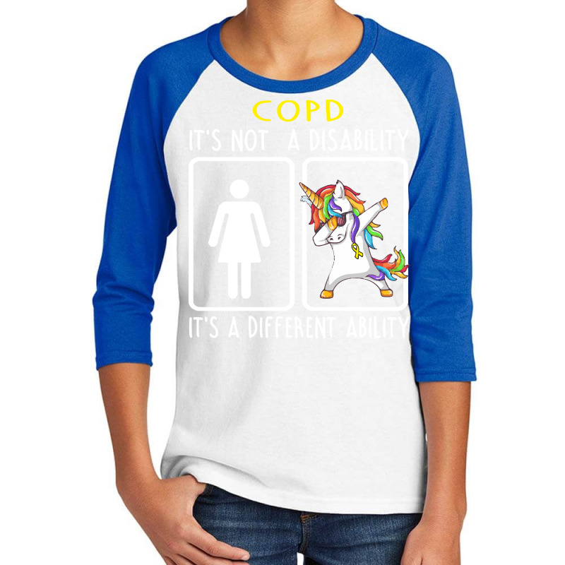 Copd Awareness T  Shirt C O P D It's Not A Disability It's A Different Youth 3/4 Sleeve by thaddeuscassin860 | Artistshot