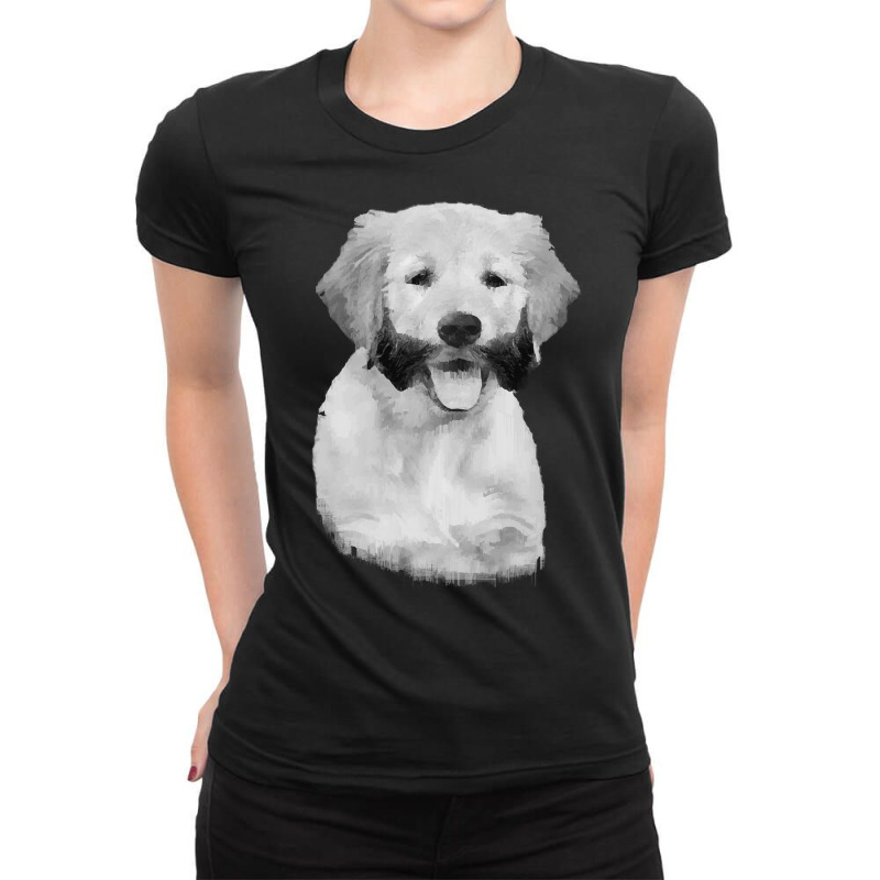 Golden Retriever With Sideburns T  Shirt Golden Retriever With Sidebur Ladies Fitted T-Shirt by trompeloise212 | Artistshot