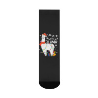 Fa La La Llama Christmas Santa Hat Llama Lover Merry Xmas 68 Crew Socks | Artistshot