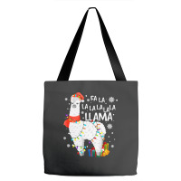 Fa La La Llama Christmas Santa Hat Llama Lover Merry Xmas 68 Tote Bags | Artistshot