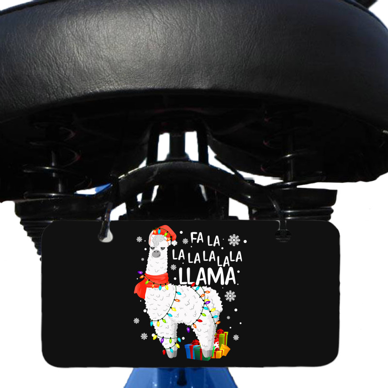 Fa La La Llama Christmas Santa Hat Llama Lover Merry Xmas 68 Bicycle License Plate | Artistshot