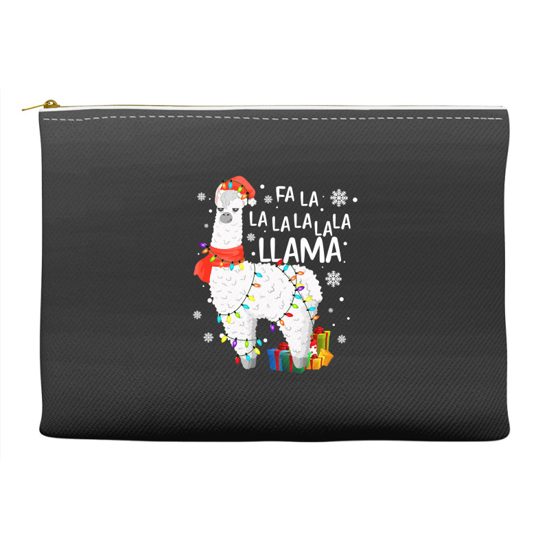 Fa La La Llama Christmas Santa Hat Llama Lover Merry Xmas 68 Accessory Pouches | Artistshot