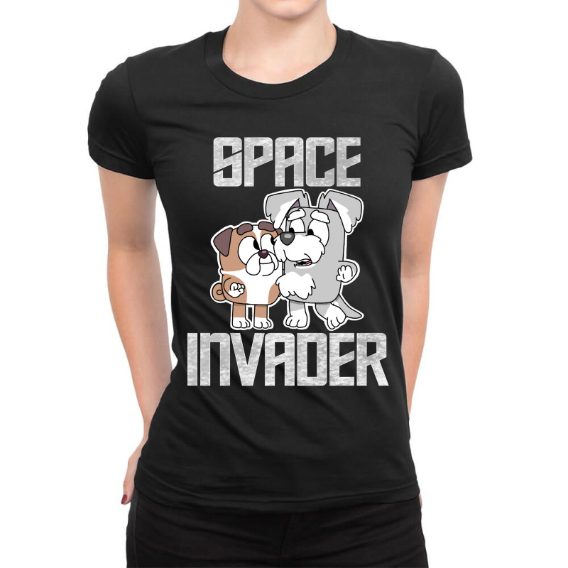 Space Invader Poster Vintage Ladies Fitted T-Shirt by ArtistLyric | Artistshot