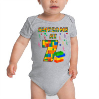 Birthday Shirt For Kids 7 Building Blocks Bricks Theme Party Baby Bodysuit | Artistshot