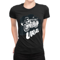 Retro Motorcycle Ural T Shirt   Vintage Sidecar Motorbike T Shirt Ladies Fitted T-shirt | Artistshot