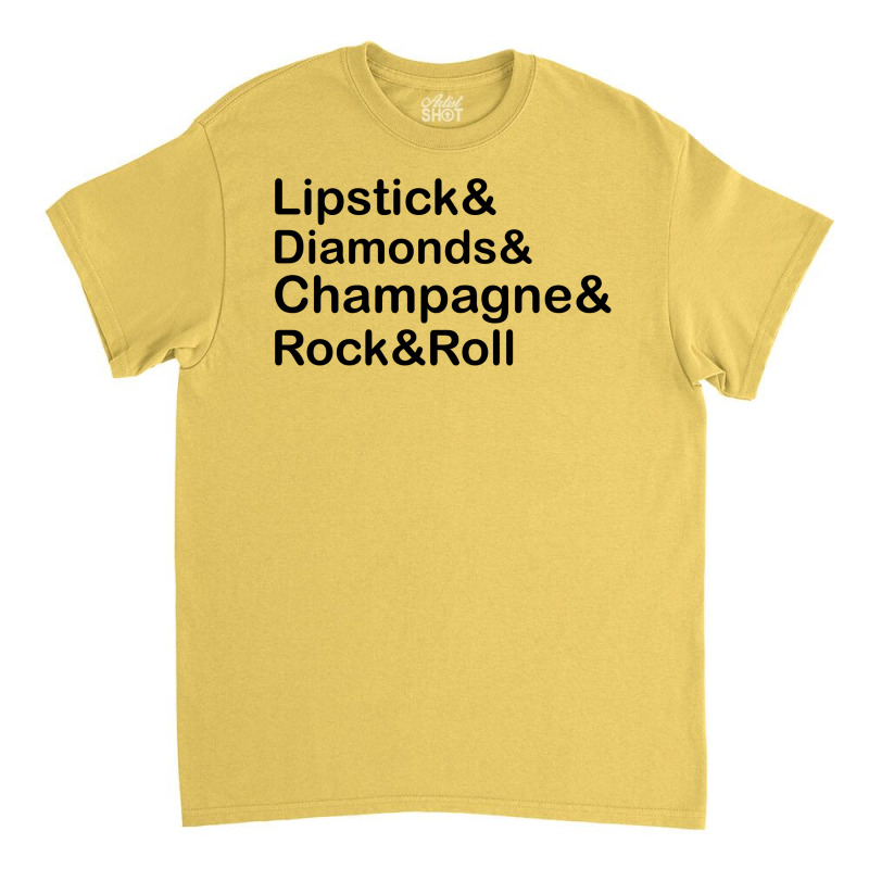 Lipstick Diamond,champagne & Rock & Roll Classic T-shirt by SabriAcar | Artistshot