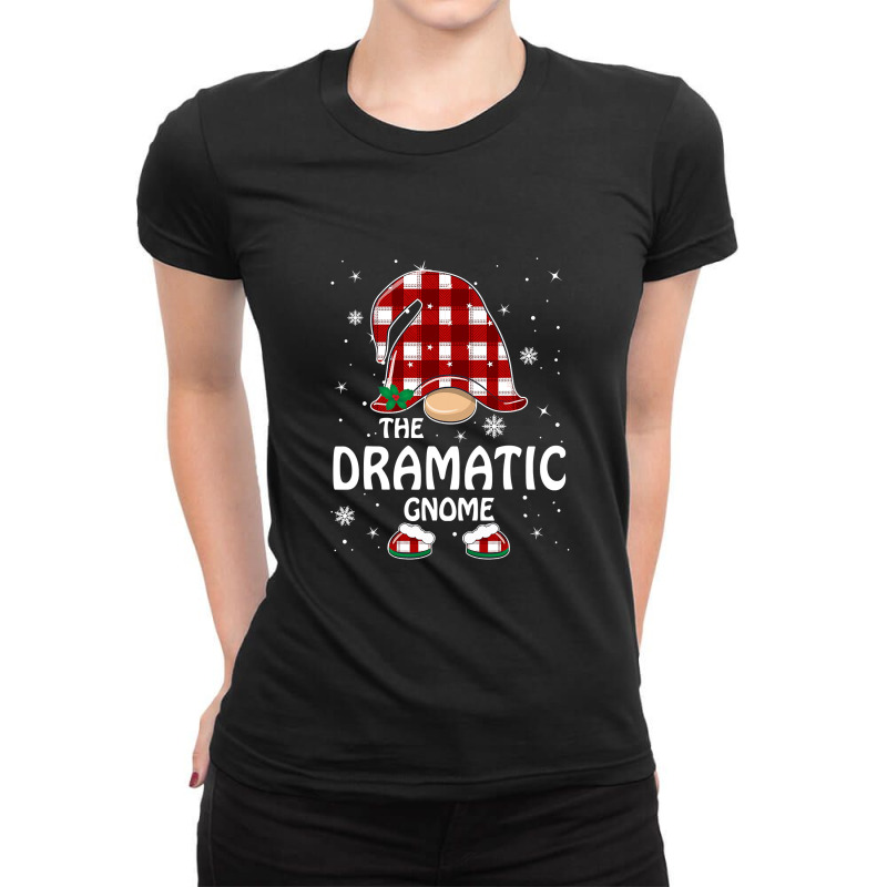 Dramatic Gnome Buffalo Plaid Matching Family Christmas T Shirt Ladies Fitted T-Shirt by Denise_Riemenschneider | Artistshot