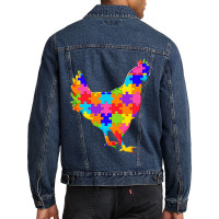 Chicken Hen Jigsaw Poster Men Denim Jacket | Artistshot