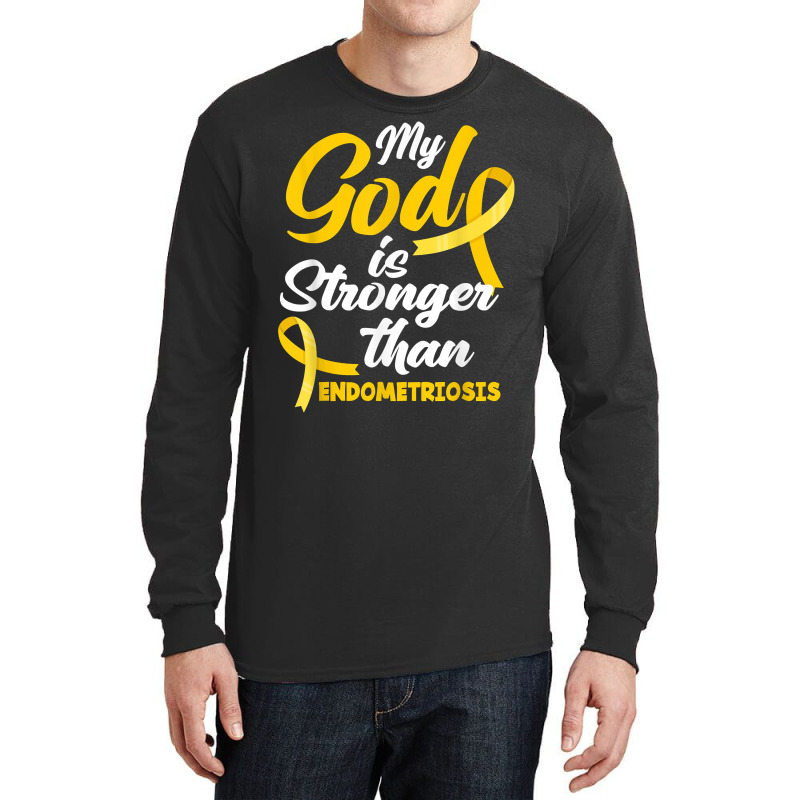 Endo Warrior My God Is Stronger Than Endometriosis Awareness T Shirt Long Sleeve Shirts | Artistshot