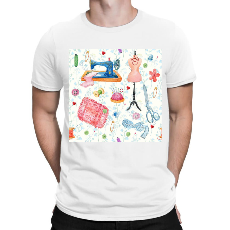 Seamless Pattern Of Fabric, Sewing Machine, Thread, Dummy, Embroidery, T-shirt | Artistshot