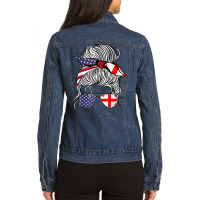 American Georgian Patriot Flag Women Girl Georgia Grown T Shirt Ladies Denim Jacket | Artistshot