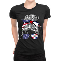 American Dominican Republic Patriot Flag Women Girl Grown T Shirt Ladies Fitted T-shirt | Artistshot