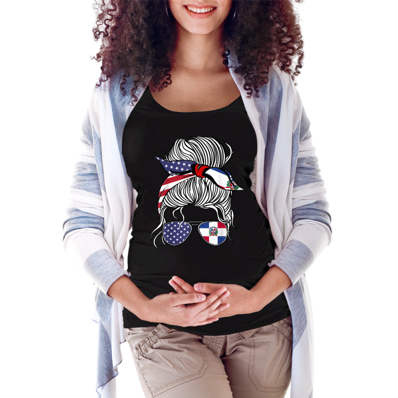 American Dominican Republic Patriot Flag Women Girl Grown T Shirt Maternity Scoop Neck T-shirt by hustonfkobar3 | Artistshot