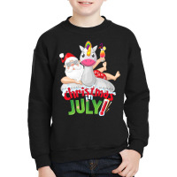 Funny Christmas In July Shirt Summer Unicorn Float Xmas T Shirt Youth Sweatshirt | Artistshot