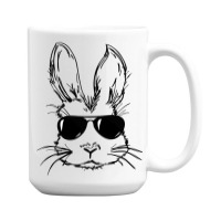 Bunny Face With Sunglasses Easter Day For Boys Men Kids 15 Oz Coffee Mug | Artistshot