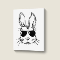 Bunny Face With Sunglasses Easter Day For Boys Men Kids Portrait Canvas Print | Artistshot