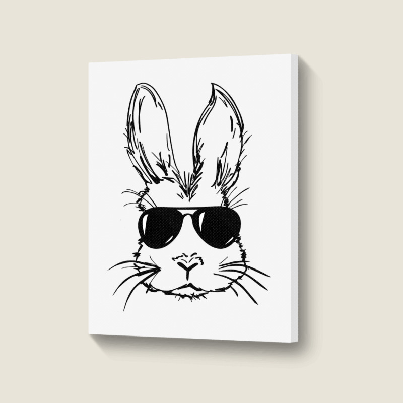 Bunny Face With Sunglasses Easter Day For Boys Men Kids Portrait Canvas Print by bakien89 | Artistshot