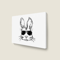 Bunny Face With Sunglasses Easter Day For Boys Men Kids Landscape Canvas Print | Artistshot