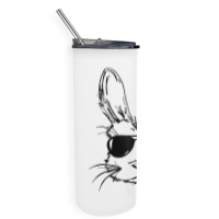 Bunny Face With Sunglasses Easter Day For Boys Men Kids Skinny Tumbler | Artistshot