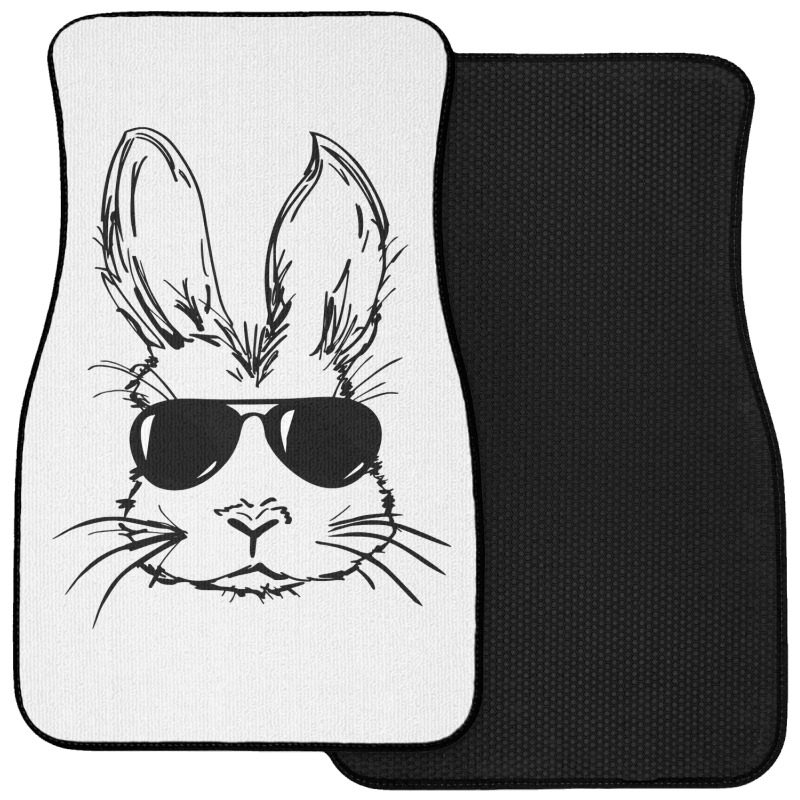 Bunny Face With Sunglasses Easter Day For Boys Men Kids Front Car Mat by bakien89 | Artistshot