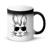 Bunny Face With Sunglasses Easter Day For Boys Men Kids Magic Mug | Artistshot