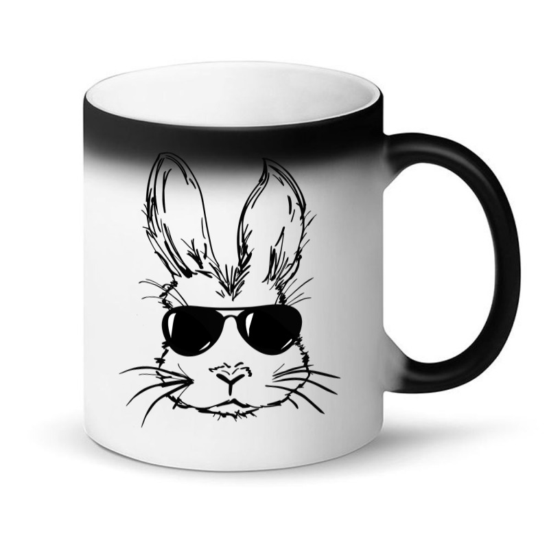 Bunny Face With Sunglasses Easter Day For Boys Men Kids Magic Mug by bakien89 | Artistshot