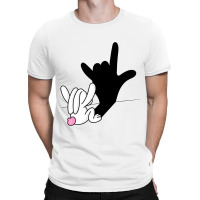 Bunny Reflection I Love You Hand Sign Language Asl Easter T Shirt T-shirt | Artistshot