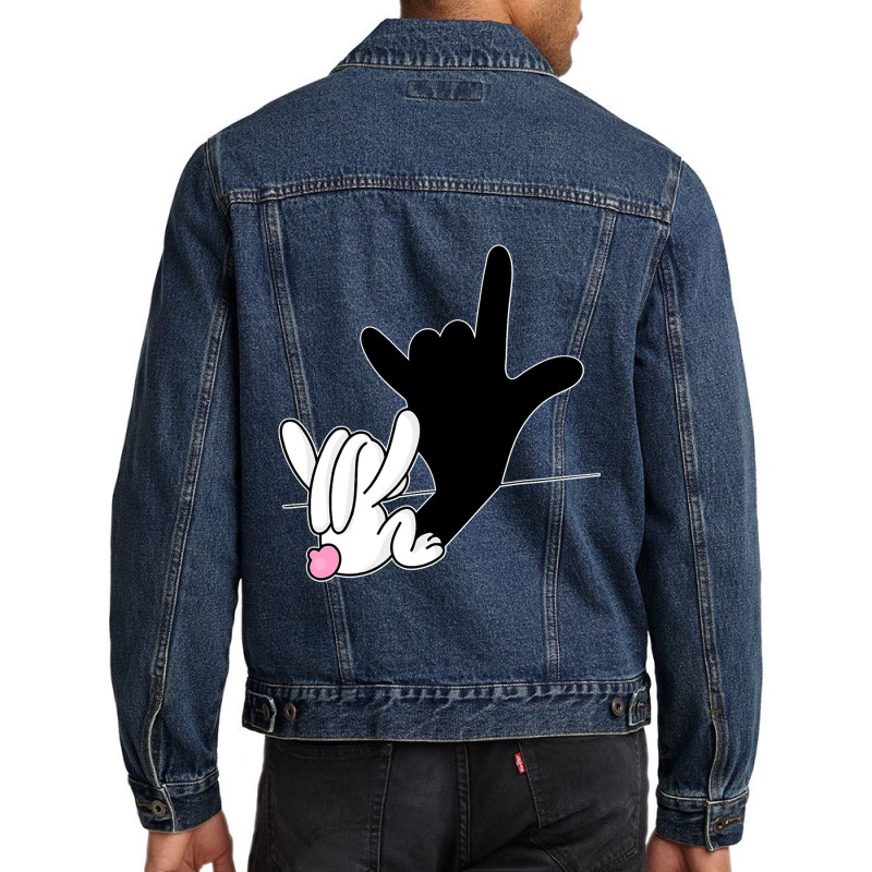 Bunny Reflection I Love You Hand Sign Language Asl Easter T Shirt Men Denim Jacket by bakien89 | Artistshot