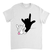 Bunny Reflection I Love You Hand Sign Language Asl Easter T Shirt Classic T-shirt | Artistshot