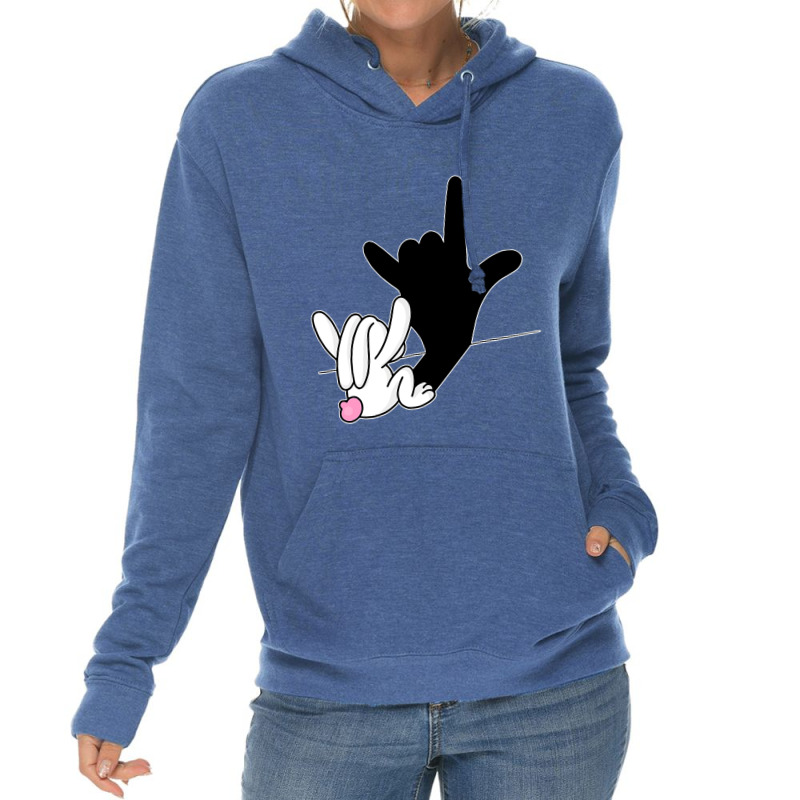 Bunny Reflection I Love You Hand Sign Language Asl Easter T Shirt Lightweight Hoodie by bakien89 | Artistshot