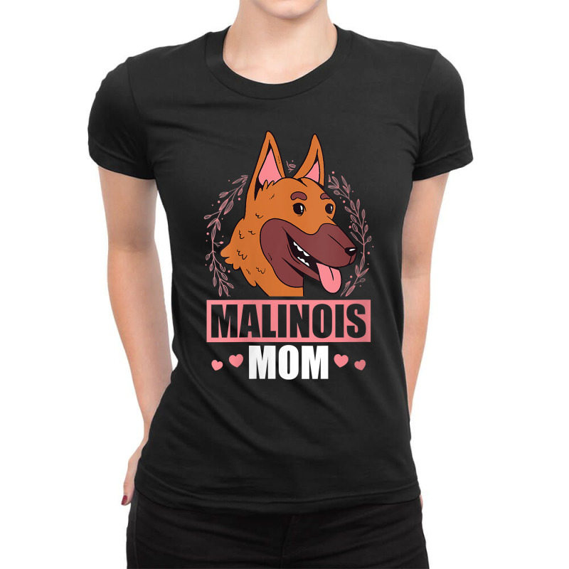 Womens Malinois Mom Dog Owner Belgian Malinois V Neck T Shirt Ladies Fitted T-Shirt by walkersnoelan | Artistshot